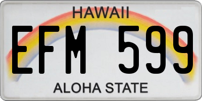 HI license plate EFM599
