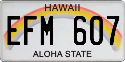 HI license plate EFM607