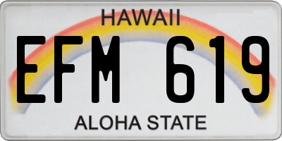 HI license plate EFM619