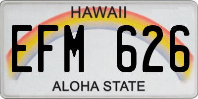 HI license plate EFM626