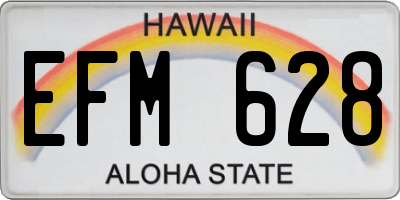 HI license plate EFM628