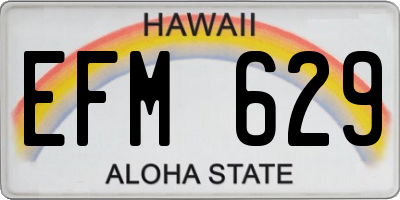 HI license plate EFM629