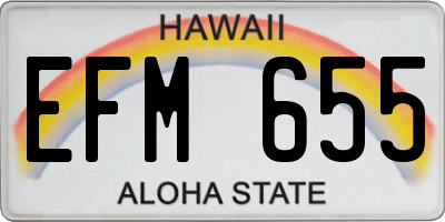 HI license plate EFM655