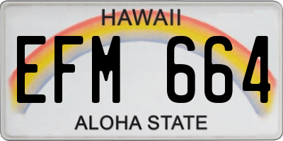 HI license plate EFM664