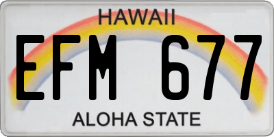 HI license plate EFM677