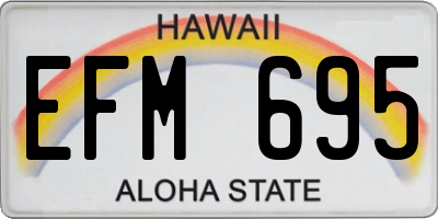HI license plate EFM695