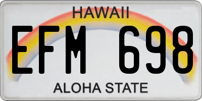 HI license plate EFM698