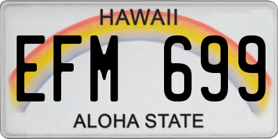 HI license plate EFM699