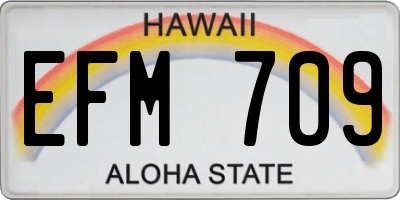 HI license plate EFM709