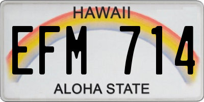 HI license plate EFM714