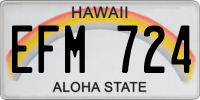 HI license plate EFM724