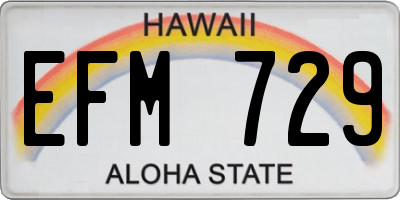 HI license plate EFM729