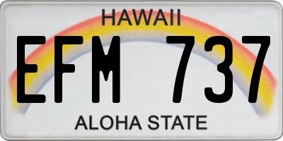 HI license plate EFM737