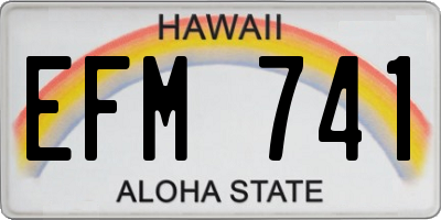 HI license plate EFM741