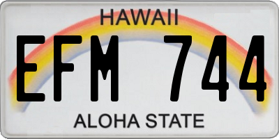 HI license plate EFM744