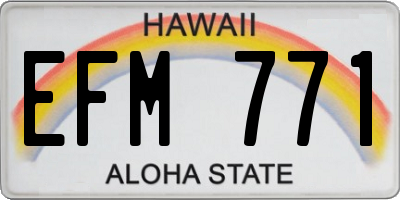 HI license plate EFM771