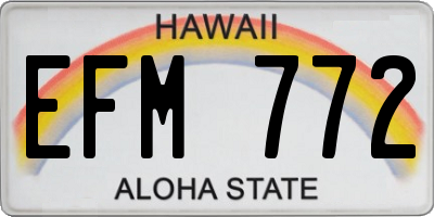 HI license plate EFM772