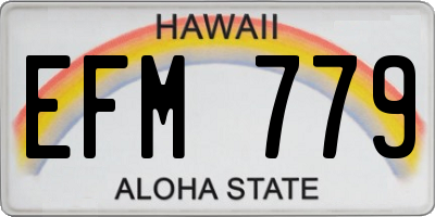 HI license plate EFM779
