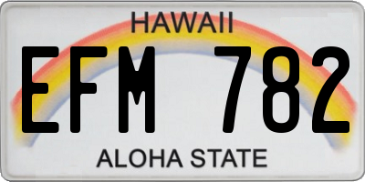 HI license plate EFM782