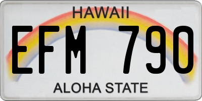 HI license plate EFM790