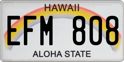 HI license plate EFM808