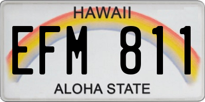 HI license plate EFM811
