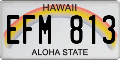 HI license plate EFM813