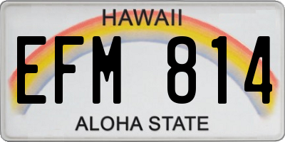 HI license plate EFM814