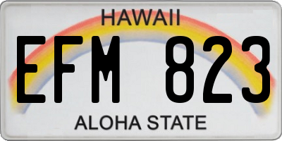 HI license plate EFM823