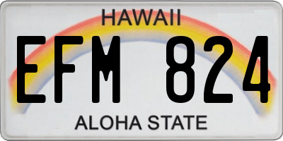 HI license plate EFM824