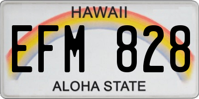HI license plate EFM828