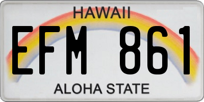 HI license plate EFM861