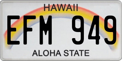 HI license plate EFM949