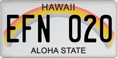 HI license plate EFN020