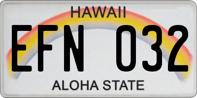 HI license plate EFN032