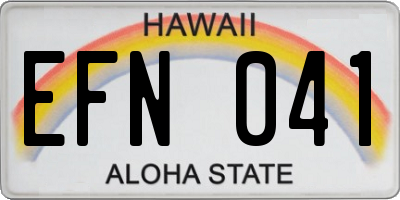 HI license plate EFN041
