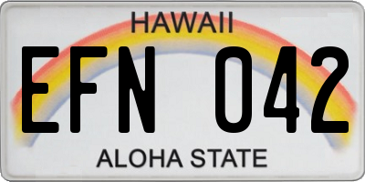 HI license plate EFN042