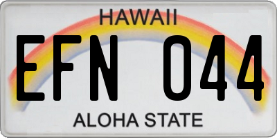 HI license plate EFN044