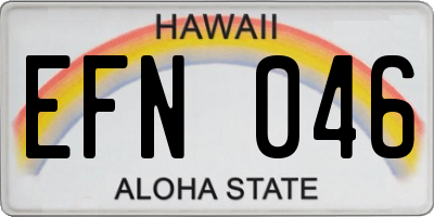 HI license plate EFN046