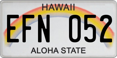 HI license plate EFN052