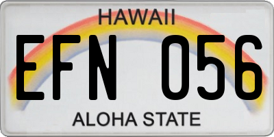 HI license plate EFN056