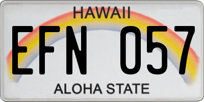 HI license plate EFN057