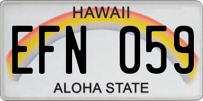 HI license plate EFN059