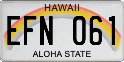 HI license plate EFN061