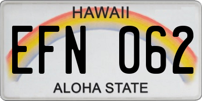HI license plate EFN062