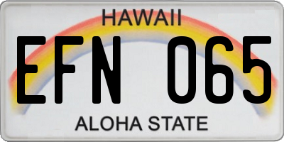 HI license plate EFN065