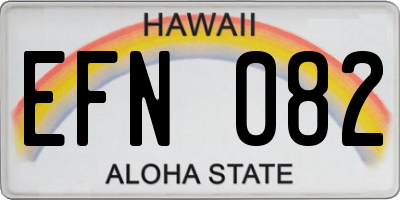 HI license plate EFN082
