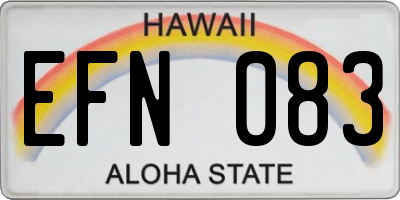 HI license plate EFN083