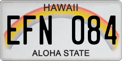 HI license plate EFN084