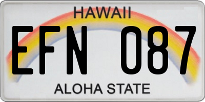 HI license plate EFN087